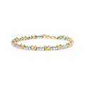 10K two-tone gold X-link bracelet with 1.00 cttw diamond stones