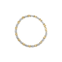 10K Two-Tone Gold 1.00 Cttw Diamond X-Link Link Bracelet
