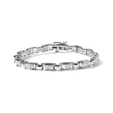 14K White Gold 1.00 Cttw Princess-Cut Diamond Link Bracelet (I-J Color, I1-I2 Clarity) - Size 7.25-0 thumbnail 1