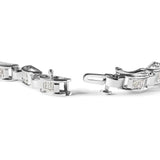 14K White Gold 1.00 Cttw Princess-Cut Diamond Link Bracelet (I-J Color, I1-I2 Clarity) - Size 7.25-1 thumbnail 2