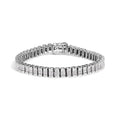 14K gold tennis bracelet with princess cut diamond stones in invisible setting