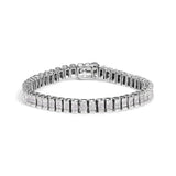 14K Gold 3.0 Cttw Princess Cut Quad Invisible Set Tennis Bracelet (H-I Color, SI1-SI2 Clarity) - 7”-0 thumbnail 1