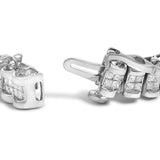 14K Gold 3.0 Cttw Princess Cut Quad Invisible Set Tennis Bracelet (H-I Color, SI1-SI2 Clarity) - 7”-2 thumbnail 3