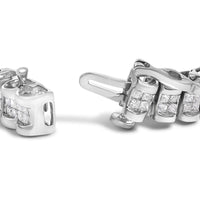 14K Gold 3.0 Cttw Princess Cut Quad Invisible Set Tennis Bracelet (H-I Color, SI1-SI2 Clarity) - 7”