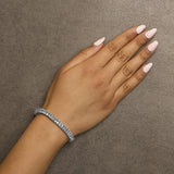 14K Gold 3.0 Cttw Princess Cut Quad Invisible Set Tennis Bracelet (H-I Color, SI1-SI2 Clarity) - 7”-4 thumbnail 5