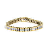 14K Gold 3.0 Cttw Princess Cut Quad Invisible Set Tennis Bracelet (H-I Color, SI1-SI2 Clarity) - 7”-1 thumbnail 2
