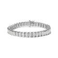 14K gold tennis bracelet with princess cut white diamond stones