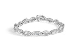 14K white gold bracelet with pear diamond swirl and link design thumbnail 1
