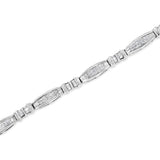 14K White Gold 2.0 Cttw Channel-Set Alternating Baguette and Princess-Cut Diamond Link Bracelet (H-I Color, SI2-I1 Clarity) - Size 7-3 thumbnail 4