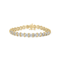 10K Yellow Gold Plated .925 Sterling Silver 2.0 Cttw Round Diamond Cluster 
