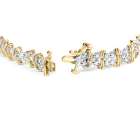 10K Yellow Gold Plated .925 Sterling Silver 2.0 Cttw Round Diamond Cluster 