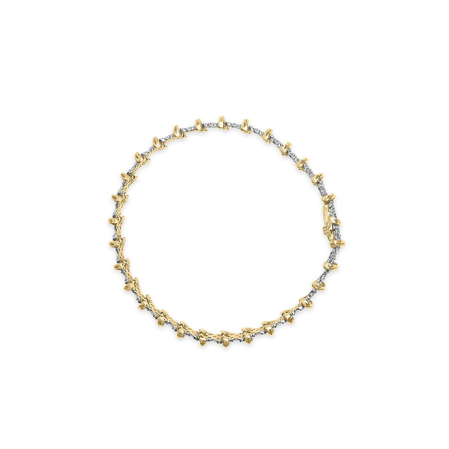 10K Yellow Gold Plated .925 Sterling Silver 2.0 Cttw Round Diamond Cluster 