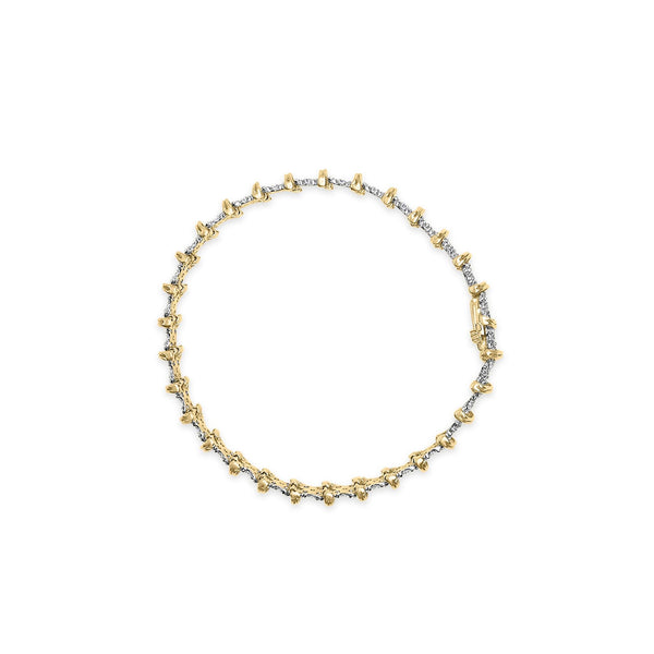 10K Yellow Gold Plated .925 Sterling Silver 2.0 Cttw Round Diamond Cluster 