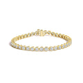 10K Yellow Gold 8.0 Cttw Bezel Set Round Diamond Tennis Bracelet-0