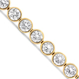 10K Yellow Gold 8.0 Cttw Bezel Set Round Diamond Tennis Bracelet-4 thumbnail 5
