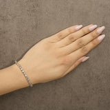 10K Yellow Gold 8.0 Cttw Bezel Set Round Diamond Tennis Bracelet-2 thumbnail 3