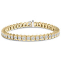 14K yellow gold tennis bracelet with half-bezel set diamond stones