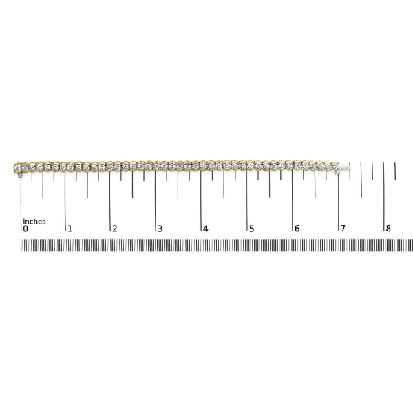 14K Yellow Gold 8.00 Cttw Half Bezel Set Diamond Tennis Bracelet (H-I Color, SI2-I1 Clarity) - 7