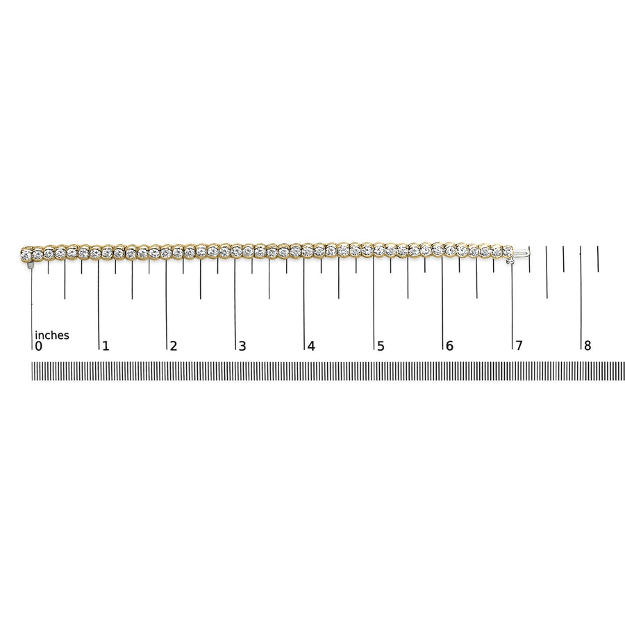 14K Yellow Gold 8.00 Cttw Half Bezel Set Diamond Tennis Bracelet (H-I Color, SI2-I1 Clarity) - 7