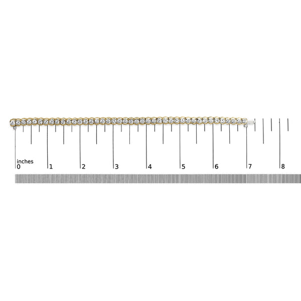 14K Yellow Gold 8.00 Cttw Half Bezel Set Diamond Tennis Bracelet (H-I Color, SI2-I1 Clarity) - 7