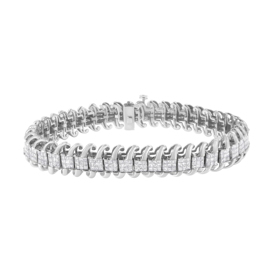 14K White Gold 5.0 Cttw Princess Cut Diamond 7