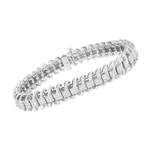 14K White Gold 5.0 Cttw Princess Cut Diamond 7