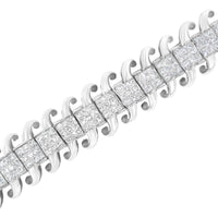 14K White Gold 5.0 Cttw Princess Cut Diamond 7