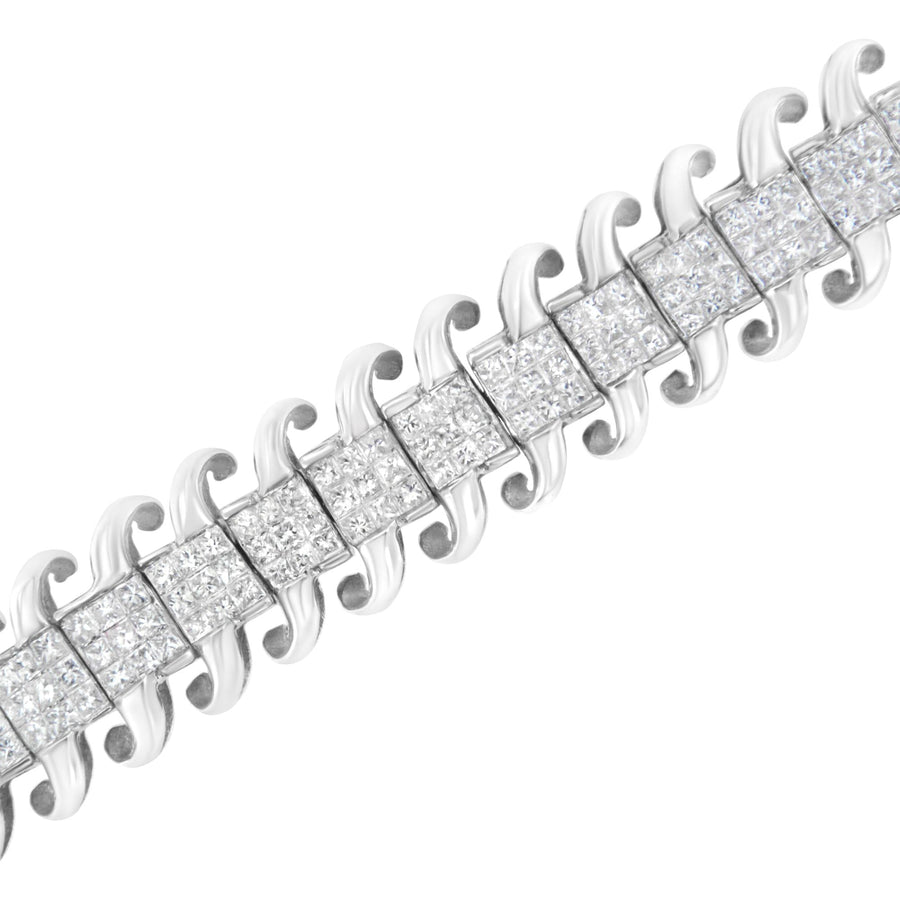 14K White Gold 5.0 Cttw Princess Cut Diamond 7