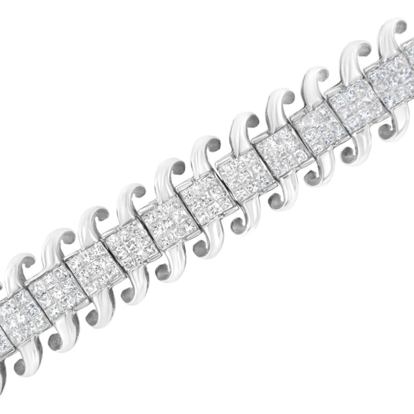 14K White Gold 5.0 Cttw Princess Cut Diamond 7