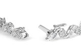 14K White Gold 2.00 Cttw Diamond Cluster and Spiral Link Bracelet (I-J Color, I1-I2 Clarity) - 7
