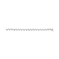 14K White Gold 2.00 Cttw Diamond Cluster and Spiral Link Bracelet (I-J Color, I1-I2 Clarity) - 7
