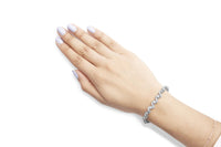 14K White Gold 2.00 Cttw Diamond Cluster and Spiral Link Bracelet (I-J Color, I1-I2 Clarity) - 7