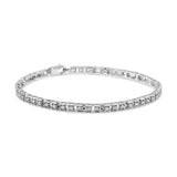 .925 Sterling Silver 1.0 Cttw Diamond Square Hybrid Link 7