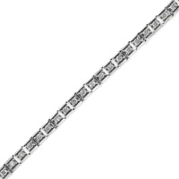 .925 Sterling Silver 1.0 Cttw Diamond Square Hybrid Link 7