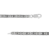 .925 Sterling Silver 1.0 Cttw Diamond Square Hybrid Link 7