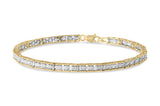 10K Yellow Gold 1.0 Cttw Round Diamond Pave Link Bracelet-1 thumbnail 2