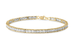 10K Yellow Gold 1.0 Cttw Round Diamond Pave Link Bracelet-1