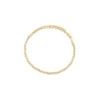 10K Yellow Gold 1.0 Cttw Round Diamond Pave Link Bracelet