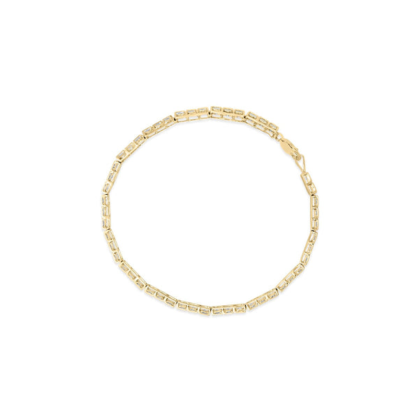 10K Yellow Gold 1.0 Cttw Round Diamond Pave Link Bracelet