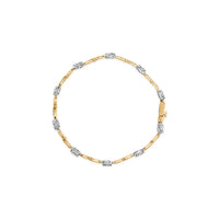10K White and Yellow Gold 1.00 Cttw Diamond Oval Shaped Cluster Link  Bracelet (I-J Color, SI2-I1 Clarity) - 7