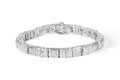 10K White Gold Round and Baguette Cut Diamond Bracelet (2.00 cttw, H-I Color, I2-I3 Clarity)-0