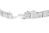 10K White Gold Round and Baguette Cut Diamond Bracelet (2.00 cttw, H-I Color, I2-I3 Clarity)-1 thumbnail 2