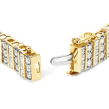 14K Yellow Gold Round and Baguette-Cut Diamond Bracelet (5.50 cttw, H-I Color, I1-I2 Clarity)-1 thumbnail 2
