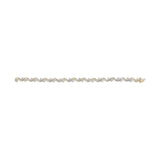 10k Yellow Gold 3.00 Cttw Round-Cut and Baguette-Cut Floral Link 7.25