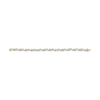 10k Yellow Gold 3.00 Cttw Round-Cut and Baguette-Cut Floral Link 7.25