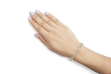 10k Yellow Gold 3.00 Cttw Round-Cut and Baguette-Cut Floral Link 7.25