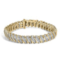 10K Yellow Gold 3.0 Cttw Diamond S-Link Bracelet-0