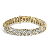 10K Yellow Gold 3.0 Cttw Diamond S-Link Bracelet-0 thumbnail 1