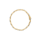 10k Yellow Gold 1.00 Cttw Round-Cut Diamond Floral S-Link 7.50