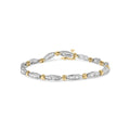 10K two-tone gold bracelet with baguette diamond stones in channel setting